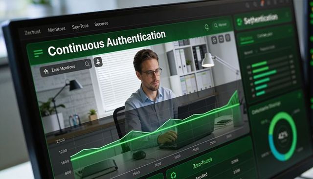Continuous authentication dashboard monitoring remote worker security and analytics