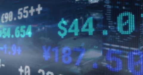 Currency exchange rates on led display ticker