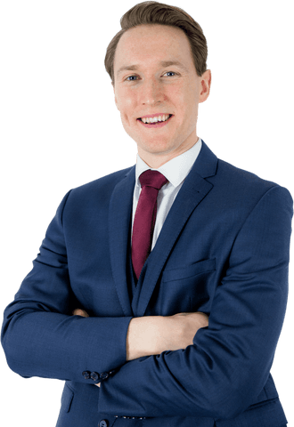 Smiling Business Professional with Crossed Arms on Transparent Background