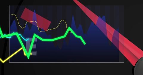 Digital Dashboard with Data Graph Lines in Motion - Download Free Stock Images Pikwizard.com