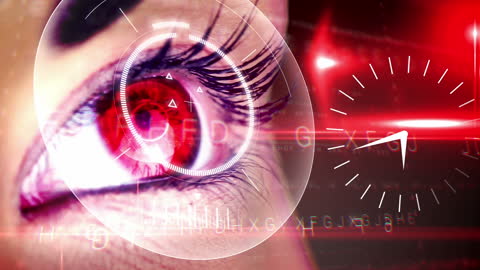 Futuristic Eye Technology with Digital Elements