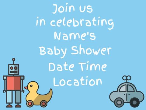 cute baby shower invitation with nostalgic toy theme - Download Free Stock Templates Pikwizard.com