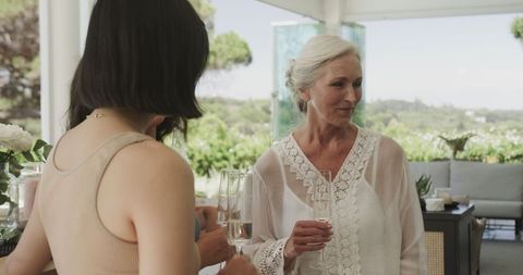 Bride-to-Be Toasting with Friends in Outdoor Celebration