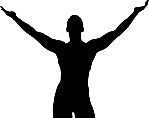 transparent silhouette of athlete celebrating victory with open arms - Download Free Stock Videos Pikwizard.com