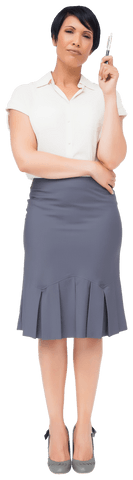 confident caucasian businesswoman holding pen isolated transparent background - Download Free Stock Videos Pikwizard.com
