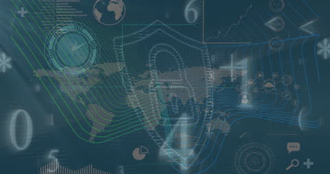 Digital Security and World Data Connectivity Concept Art