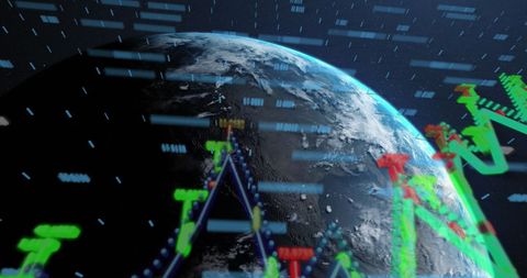 Global Financial Data Exchange on Digital Galaxy Display - Download Free Stock Images Pikwizard.com