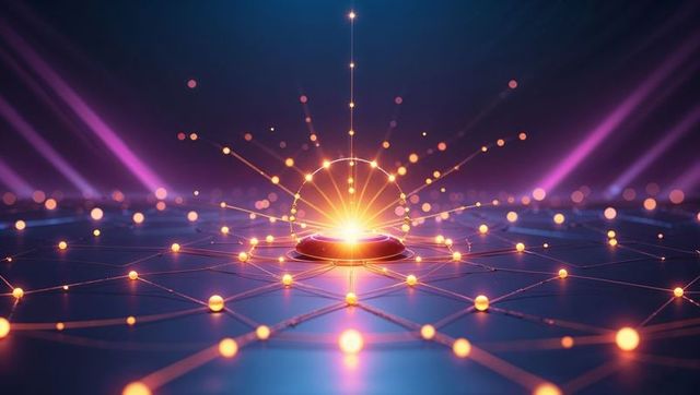 Futuristic Digital Network with Radiating Light