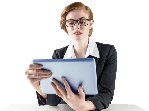 transparent businesswoman engaging with tablet tech workflow - Download Free Stock Videos Pikwizard.com