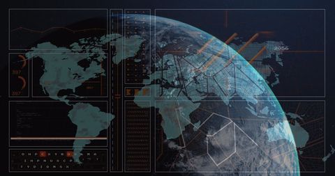 Futuristic Digital Analytics on Globe - Download Free Stock Images Pikwizard.com