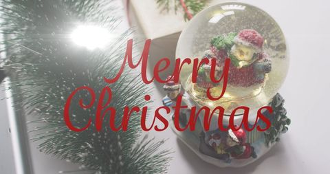 Festive Merry Christmas Snow Globe Display