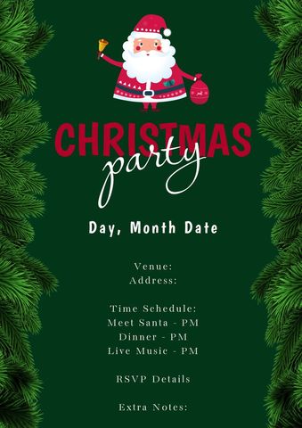 festive christmas party invitation with santa claus - Download Free Stock Templates Pikwizard.com
