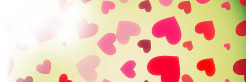 Whimsical transparent heart shapes floating on light background