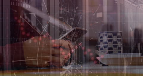 Businessman Analyzing Trends and Data on Smartphone Tea Break