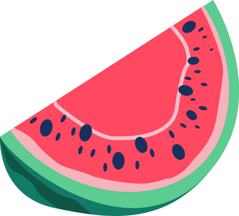 vibrant flat design watermelon slice on transparent background - Download Free Stock Videos Pikwizard.com