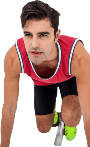 confident male athlete ready to run in transparent background - Download Free Stock Videos Pikwizard.com