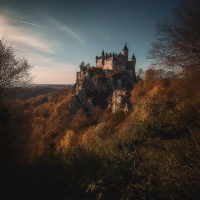 Landscape with castle in mountains, created using generative ai technology - Download Free Stock Photos Pikwizard.com