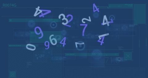 Futuristic Digital Data Numbers with HUD Interface Elements - Download Free Stock Images Pikwizard.com