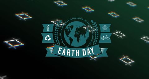 Earth Day Celebration Banner with Globe Iconography