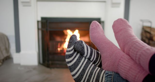 Cozy Feet in Warm Socks by Fireplace - Download Free Stock Images Pikwizard.com