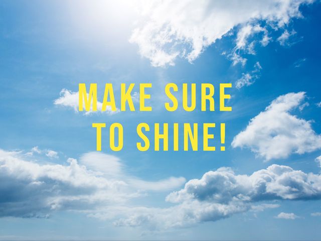 This image features an uplifting message written on a serene sky background with scattered clouds. Ideal for use in social media posts, motivational posters, personal blogs, and wellness websites to promote positivity, ambition, and encouragement.