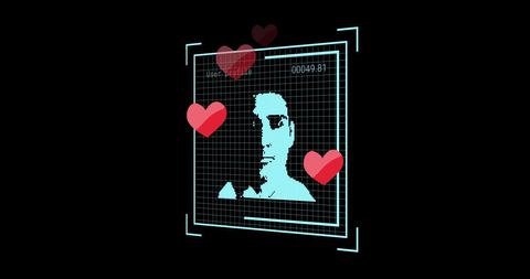 Digital love in scanning technology concept