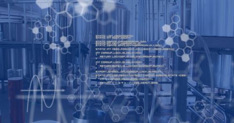 Conceptual representation of intricate data processing displayed within a high-tech laboratory setup. This image explores themes of innovation and technological advancement, showing the intersection of computing and science. Perfect for use in computing and technology advertisements, scientific publications, or promotional materials related to biotechnology and research industries.