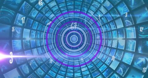 Futuristic Digital Interface with Scanning Tunnel and Numbers - Download Free Stock Images Pikwizard.com