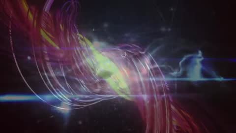 Abstract Neon Ribbons in Cosmic Digital Space