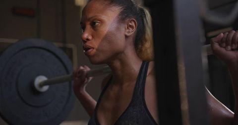 Strong woman powerlifting