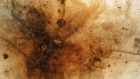 Sepia Stained Paper Revealing Soot Cluster, Fibers and Weathered Patina Texture