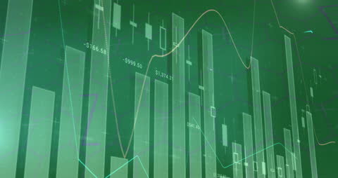 Futuristic Financial Data Visualization in Green Theme