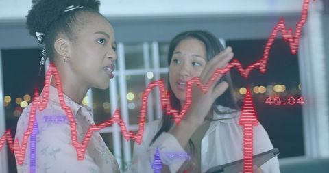 Financial Experts Analyzing Market Data at Office