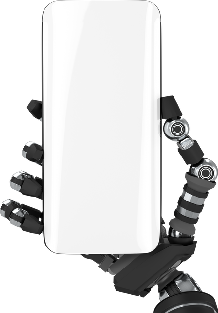 Robotic Arm Holding Smartphone Isolated on Transparent Background SEO - Download Free Stock Videos Pikwizard.com