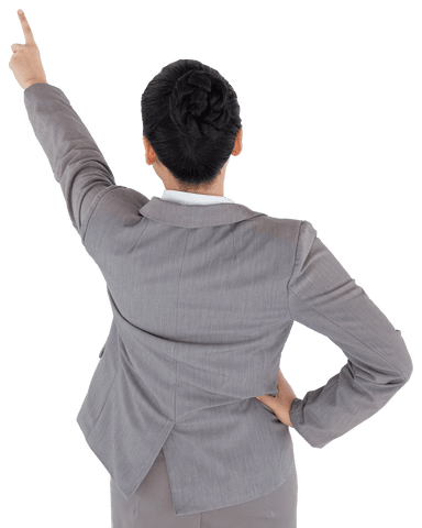 transparent back view of asian businesswoman pointing at virtual interface - Download Free Stock Videos Pikwizard.com