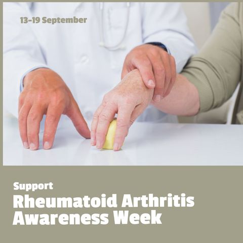 Doctor assisting patient during rheumatoid arthritis awareness week