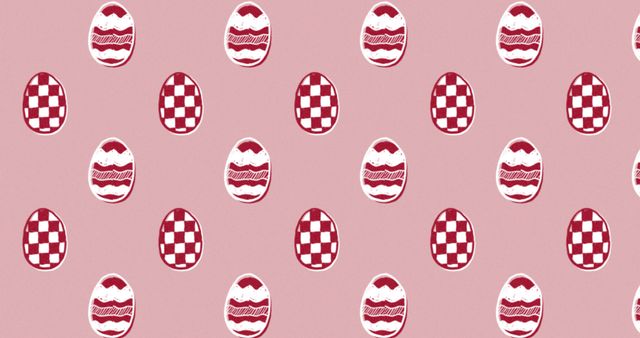 Seamless Pattern of Red and White Easter Eggs on Pink Background - Download Free Stock Images Pikwizard.com