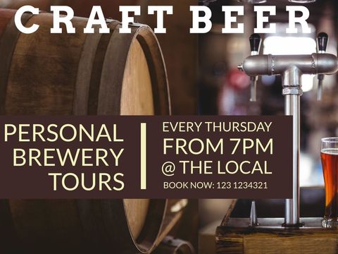 craft beer event promotional banner with tap and barrel - Download Free Stock Templates Pikwizard.com