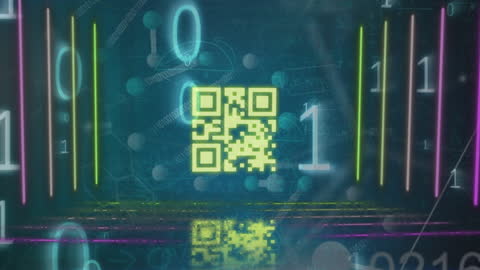 Futuristic QR Code with Binary Elements