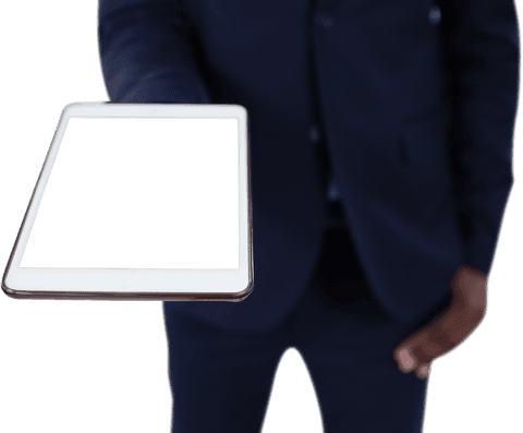 Businessman Holding Tablet in Transparent Background - Download Free Stock Videos Pikwizard.com