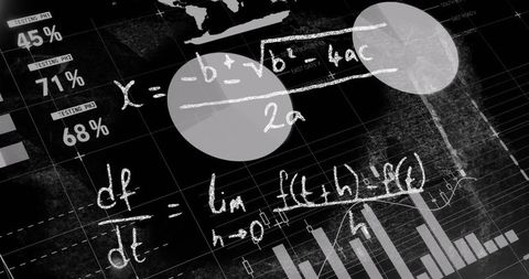 White Mathematics Formulas on Digital Data Interface Background - Download Free Stock Images Pikwizard.com