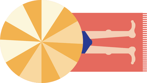 Illustration of Relaxed Man Sunbathing Under a Beach Umbrella on Transparent Background - Download Free Stock Videos Pikwizard.com