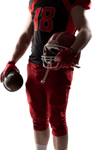 Transparent View of American Football Player Holding Helmet and Ball - Download Free Stock Videos Pikwizard.com