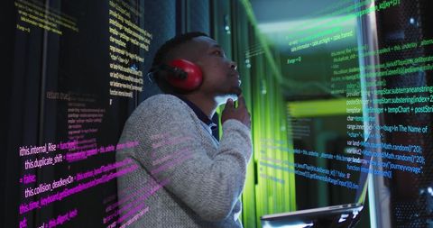 Engineer Analyzing Data Systems in Server Room Environment - Download Free Stock Images Pikwizard.com