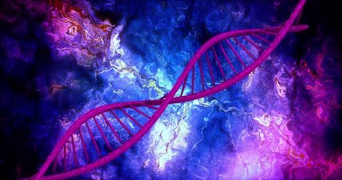 Vibrant DNA Strand on Abstract Electric Background - Download Free Stock Images Pikwizard.com