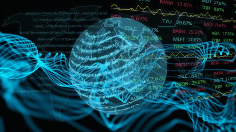 Animated Globe with Financial Data Stream Connections