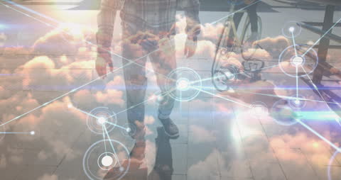 Futuristic Double Exposure Skateboarding Urban Data