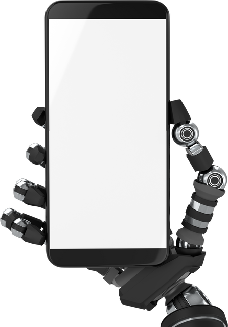 Robotic Arm Holding Smartphone with Copy Space on Transparent Background - Download Free Stock Videos Pikwizard.com