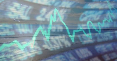 Stock Data Visualization Merged with Serene Ocean Waves