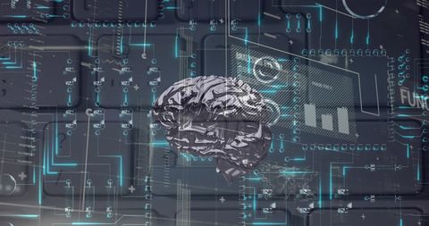 Digital Brain with Futuristic Data Interface Concept - Download Free Stock Images Pikwizard.com
